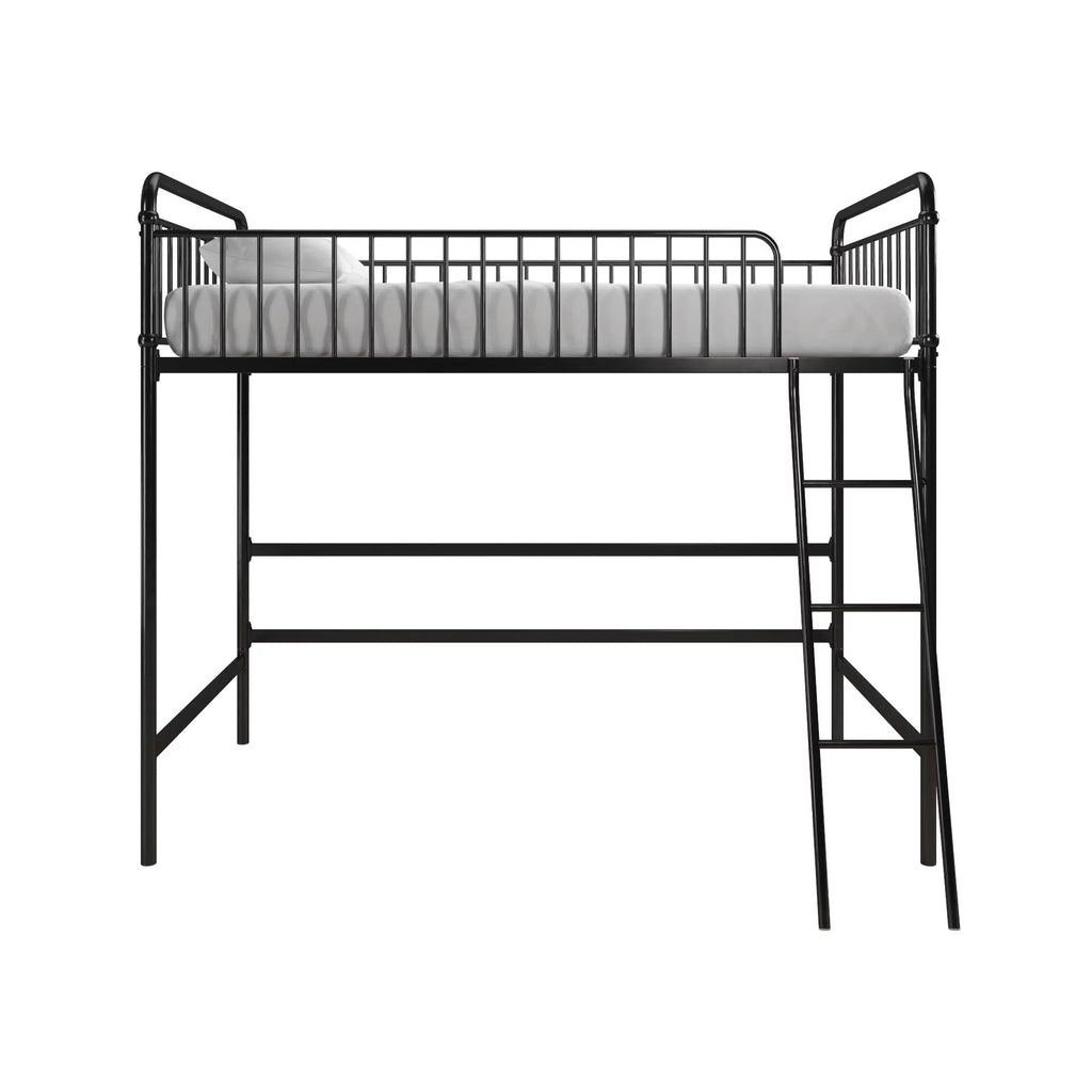 Black Twin Metal Loft Bed L3106