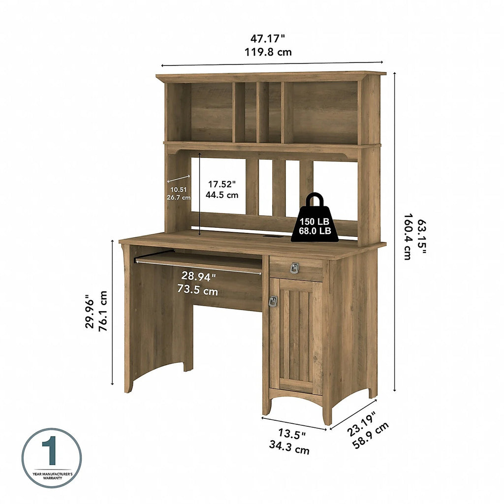 48" Computer Desk and Hutch G551