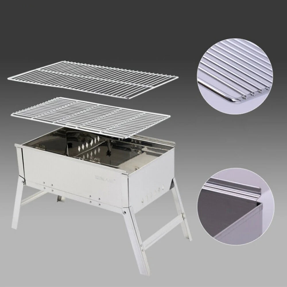 Foldable Portable Stainless Steel Charcoal BBQ Grill F212