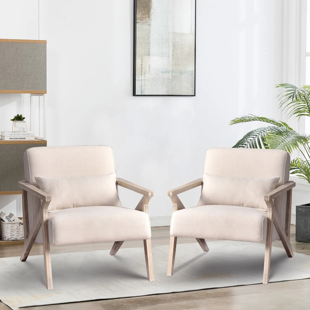 Beige Mid Century Accent Chair M786