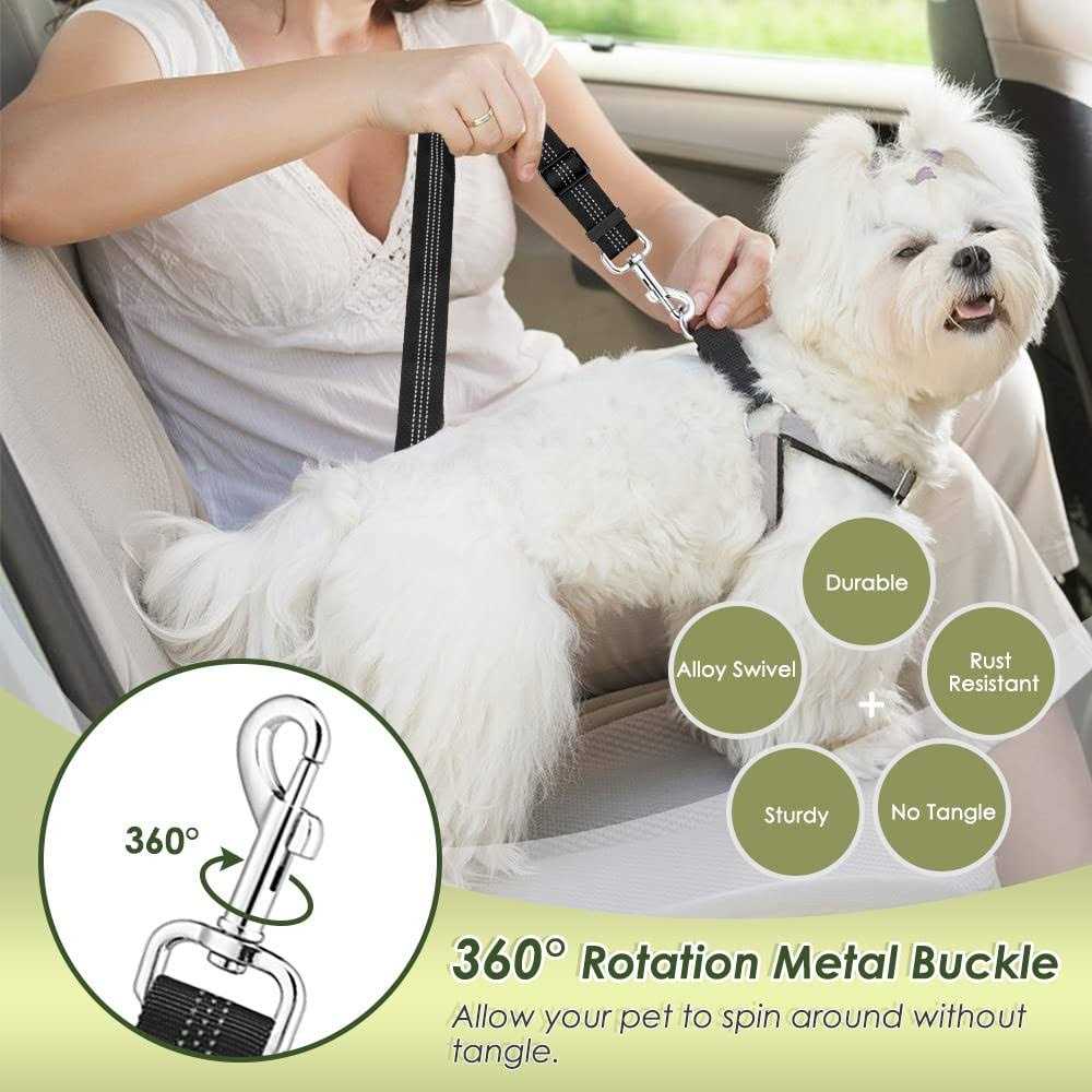 Dog Car Harness Seat Belt Set Adjustable Mesh Breathable T17420