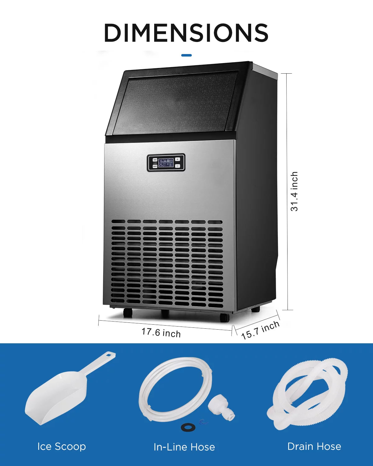 Stainless Steel Under Counter Freestanding Commercial Ice Maker Machine M821543