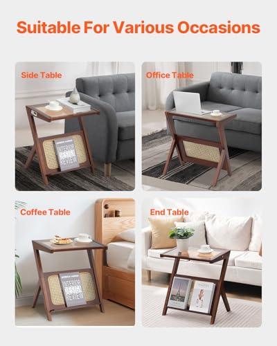 Rattan Coffee Table with Rubber Wood Top 47-Inch E853