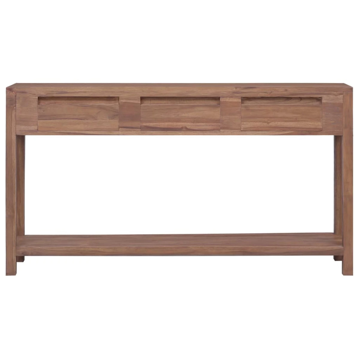 Console Table with 3 Storage Drawers and Bottom Shelf Teak Wood N69521