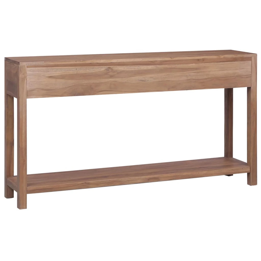Console Table with 3 Storage Drawers and Bottom Shelf Teak Wood N69521