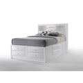 White Eastern King Bed with Storage R679