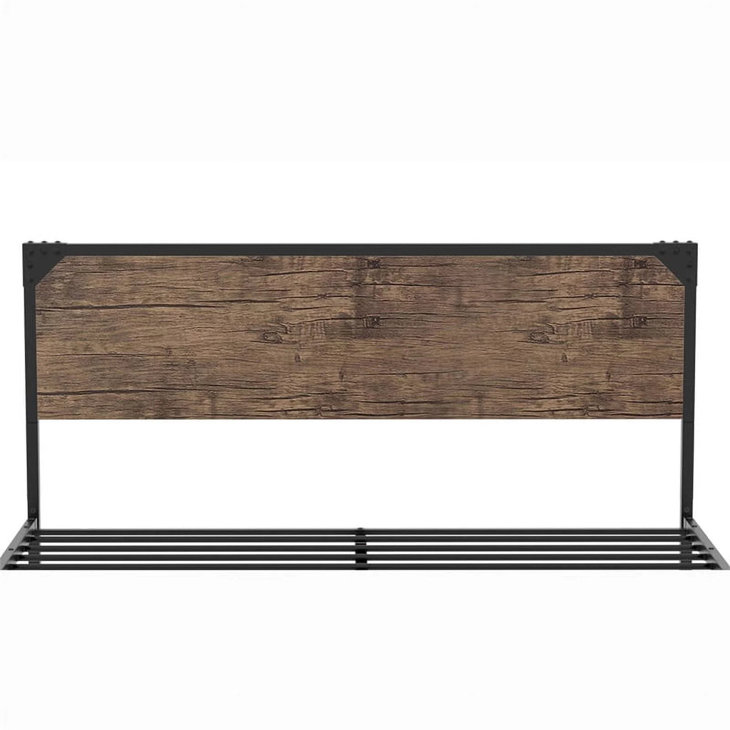 Queen Metal Platform Bed in Brown F6947