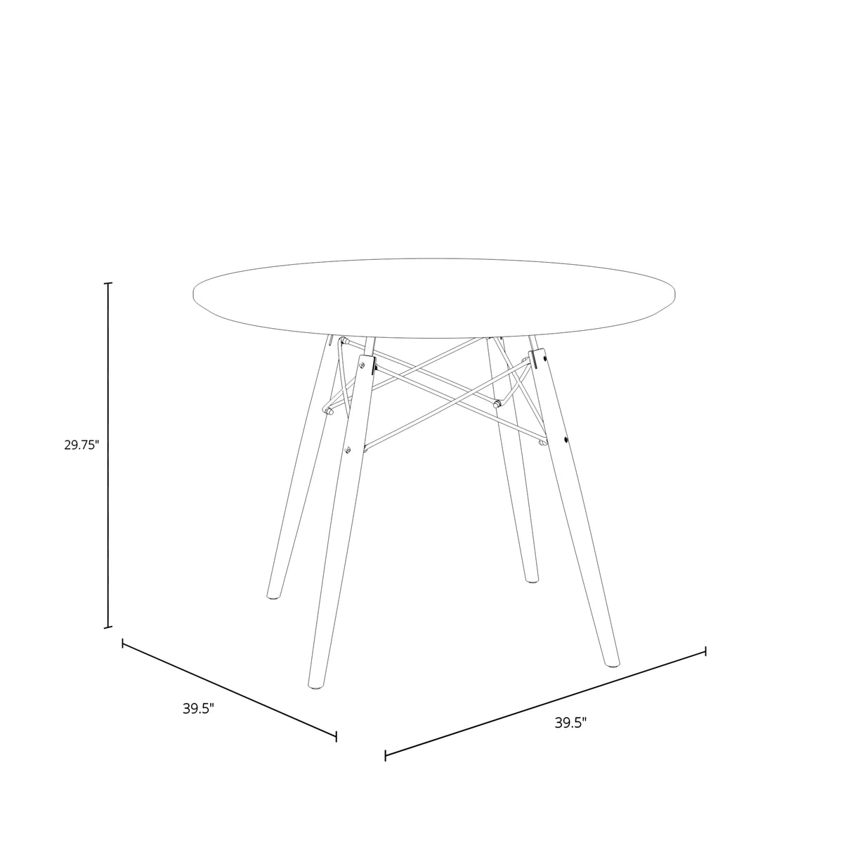 Mid-Century Modern Round Dining Table J853213