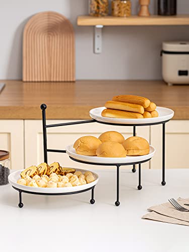 3 Tiered Serving Stand with White Porcelain Plates P873830