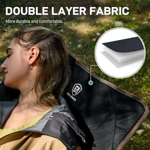 Lightweight Folding Reclining Camping Chair with Adjustable Back Black E737