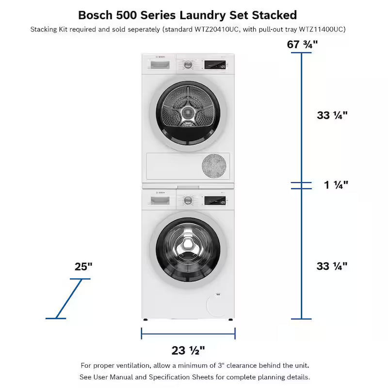 24 in. Laundry Stacking Kit with Shelf in White O7864