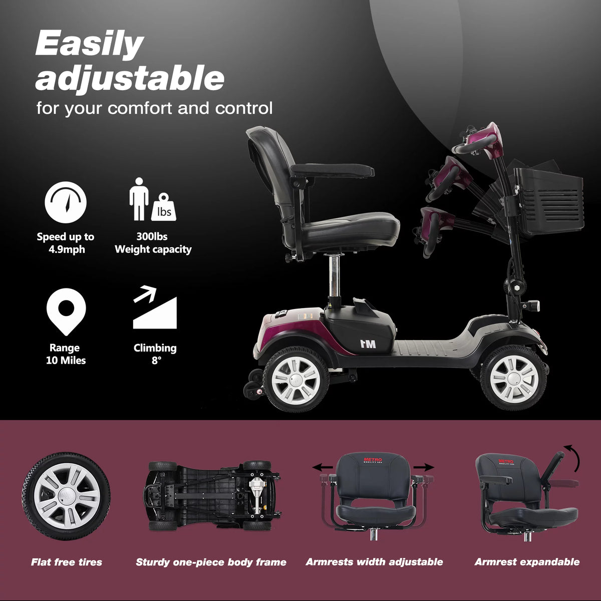 Folding 4 Wheel Scooter P2364