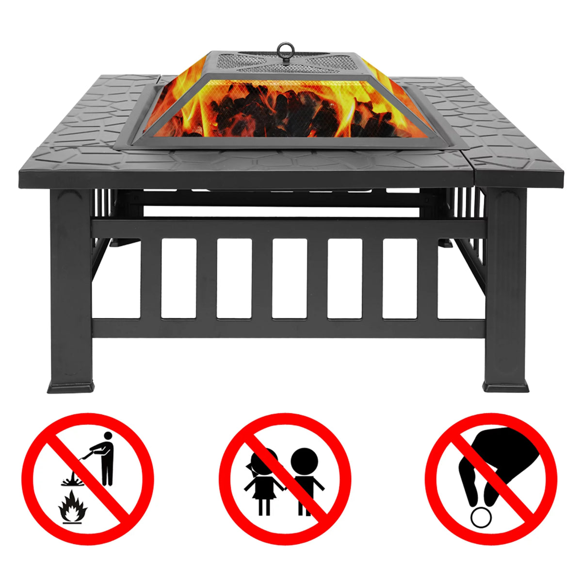 19 inch Stainless Steel Wood Burning Fire Pit V389386