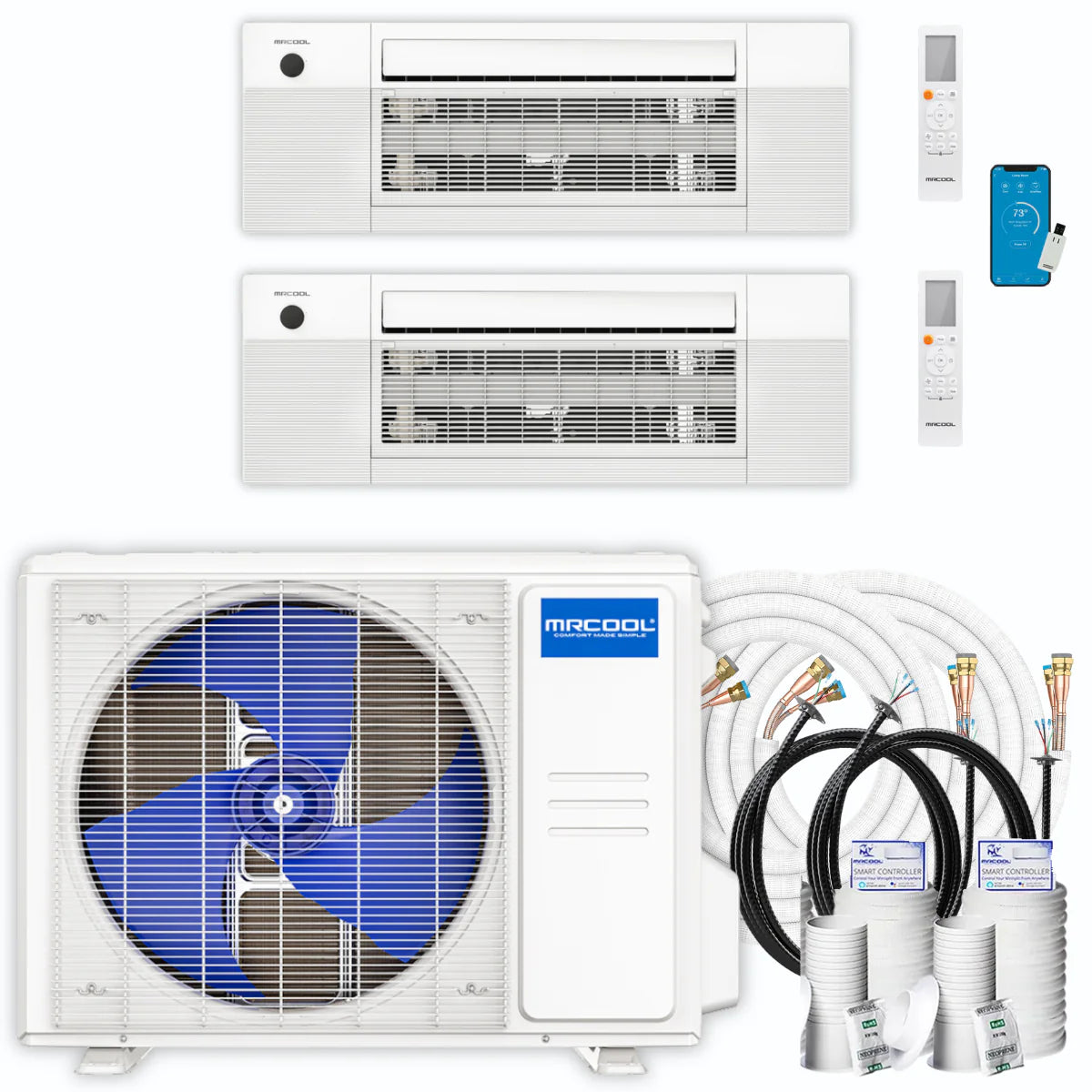 36,000 BTU 2 Zone Ceiling Cassette Ductless Air Conditioner and Heat Pump X881191