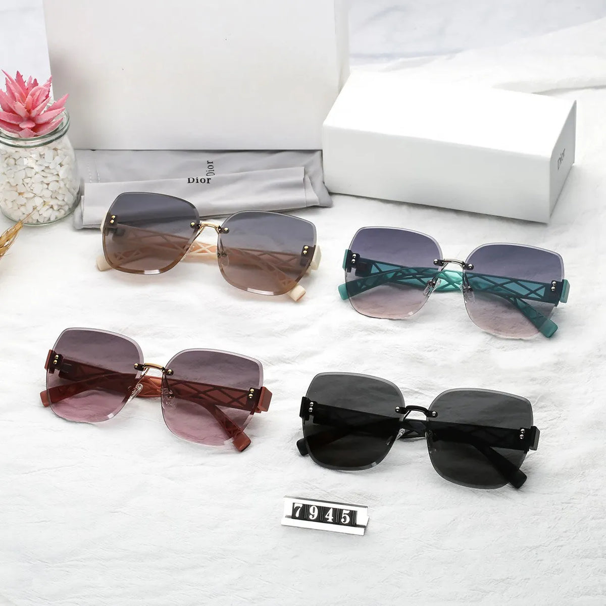 Fashion Rimless Polarized Sunglasses Y758
