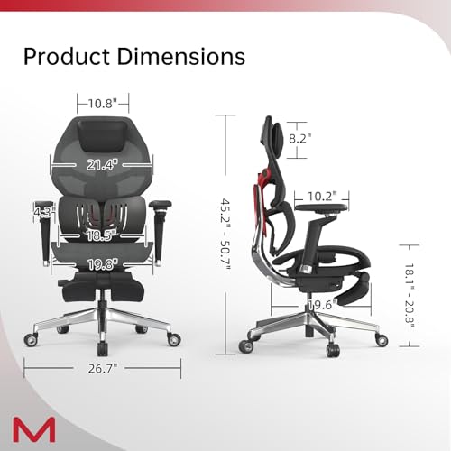 Computer Desk Gaming Chair with Adjustable Lumbar Support 6D Armrest 2D Leather Headrest G17347