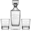 Whiskey Decanter Gift Set With 2 Old Fashioned Rocks Glasses S847