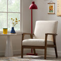 Cream Wood Frame Accent Chair O5529