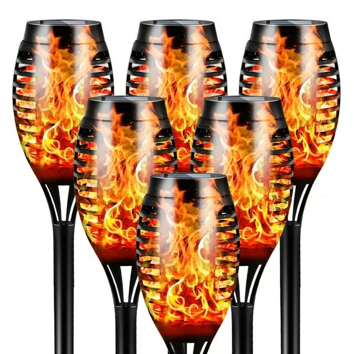 6 Packs LED Solar Torch Lights with Flickering Flame P5027
