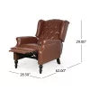 Cognac Brown and Dark Brown Faux Leather Tufted Recliner P183290