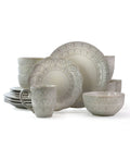 16-Piece White Stoneware Dinnerware Set P56430