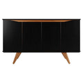 Black 4 Shelves Engineered Wood Sideboard L9717