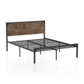 Queen Metal Platform Bed in Brown F6947
