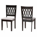 Grey Fabric and Espresso Brown Wood Dining Chair H63295