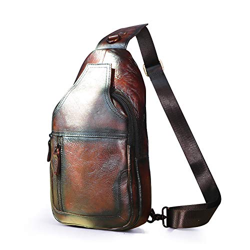 Men Casual Crossbody Chest Sling Bag Leather M208