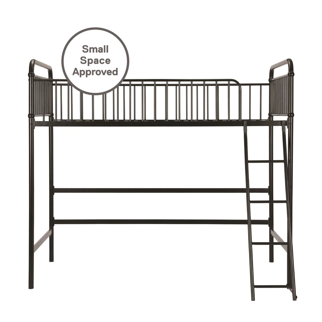 Black Twin Metal Loft Bed L3106
