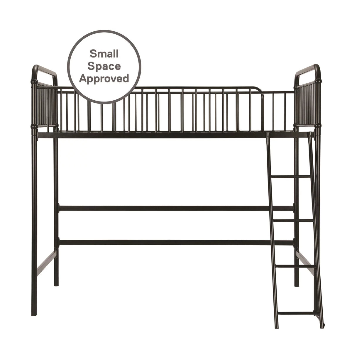 Black Twin Metal Loft Bed L3106