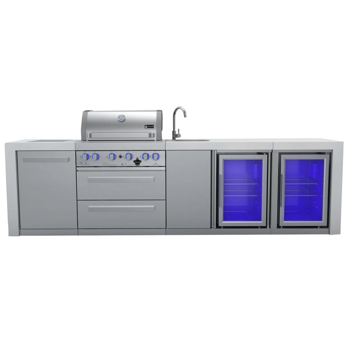 Island Grill with Beverage Center and Fridge Cabinet T9714