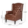 Cognac Brown and Dark Brown Faux Leather Tufted Recliner P183290