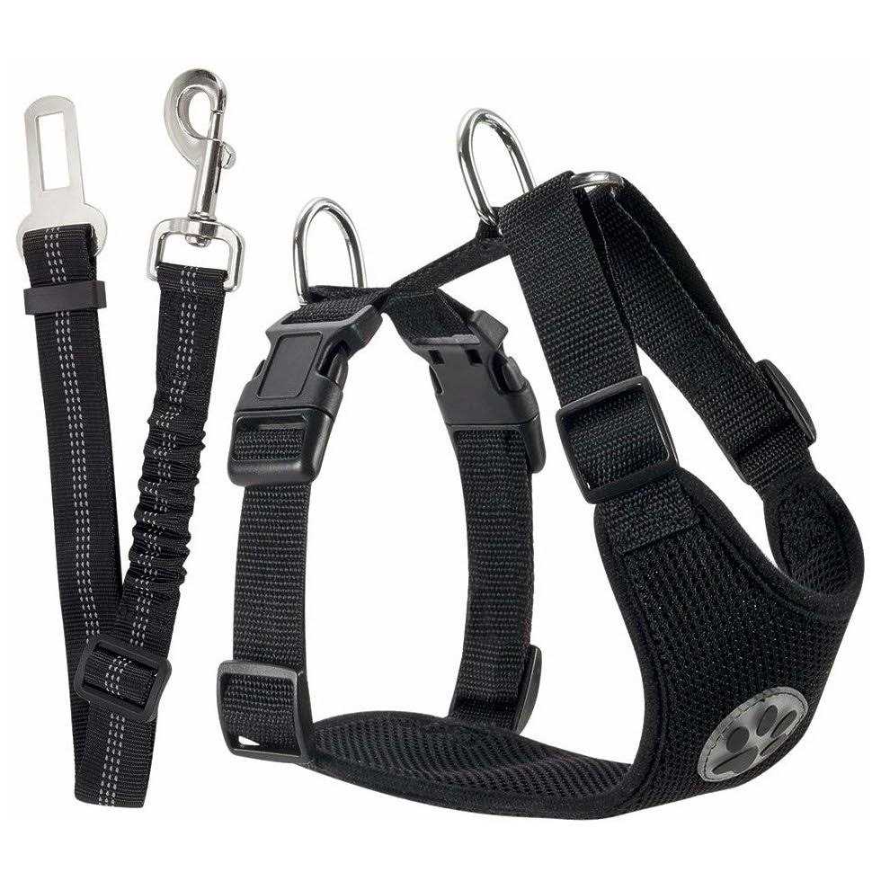 Dog Car Harness Seat Belt Set Adjustable Mesh Breathable T17420