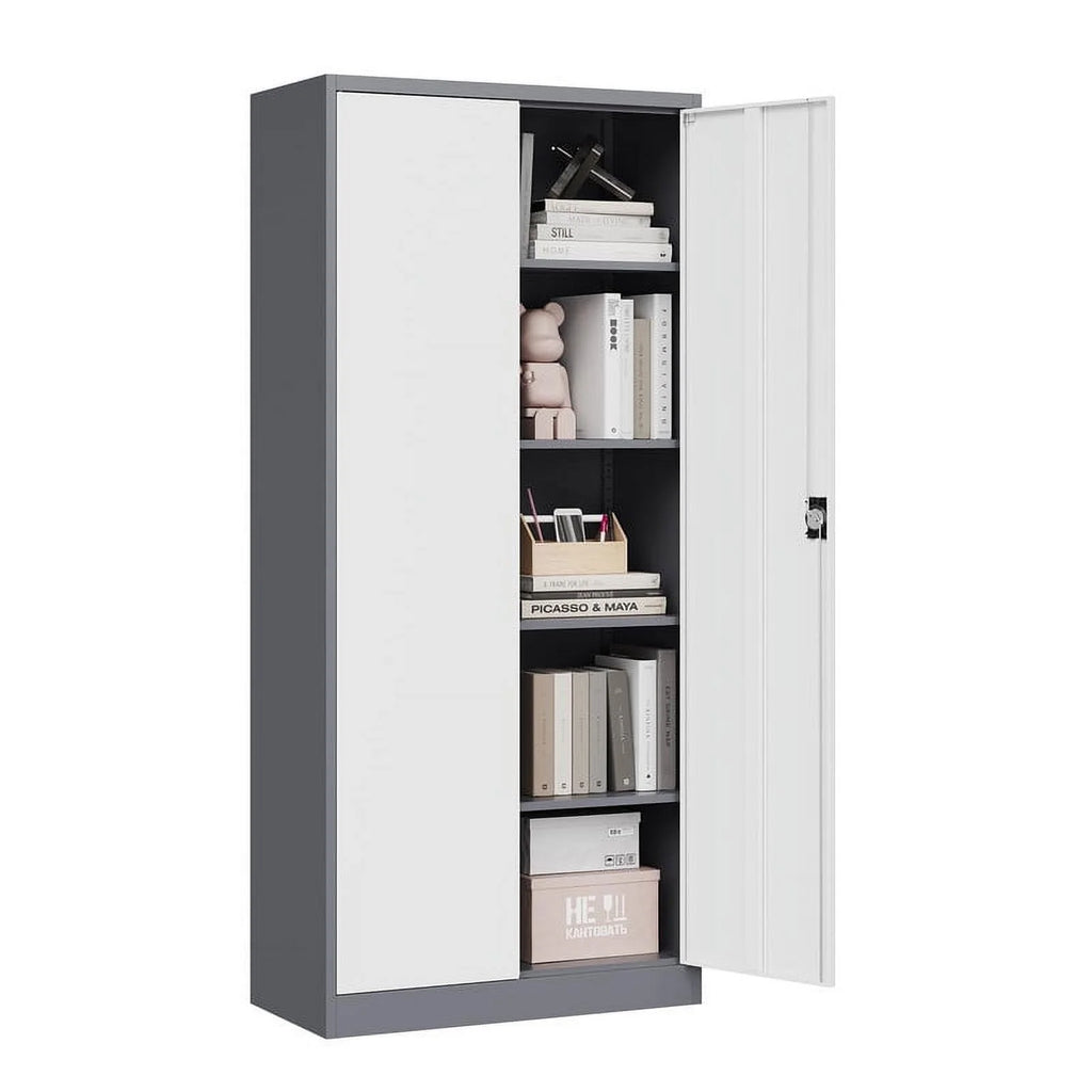 71" Metal Storage Locker with Locking Door and 4 Adjustable Shelves X312307