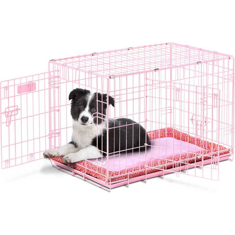 Pink Double Door Dog Crate Q90074