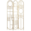 Metal 3 Panel Room Divider Screen with Geometric Pattern E6678