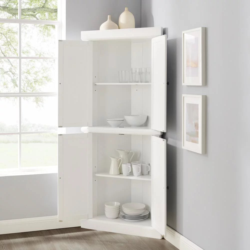 White 2-Piece Stackable Wood Pantry P4709