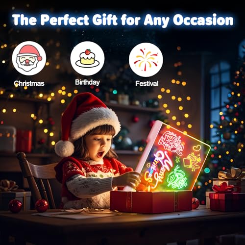 16-Inch Rechargeable LED Note Board with 7-Color Light Modes O598772