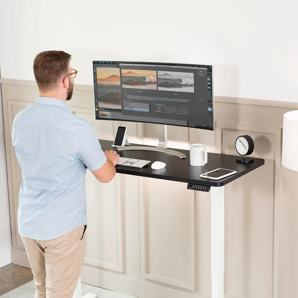 Electric Height Adjustable 60 X 24 Inch Memory Stand Up Desk Y92627