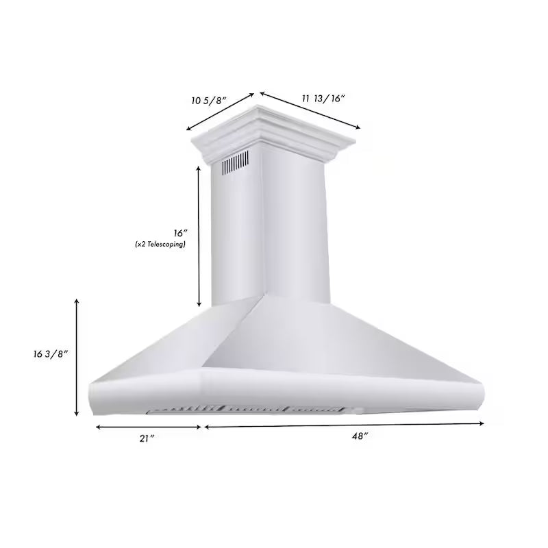 48 in. 500 CFM Convertible Wall Mount Range Hood in Stainless Steel C34663