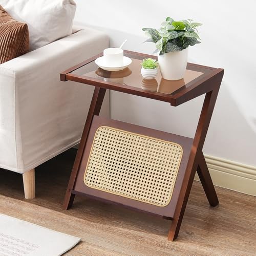 Rattan Coffee Table with Rubber Wood Top 47-Inch E853