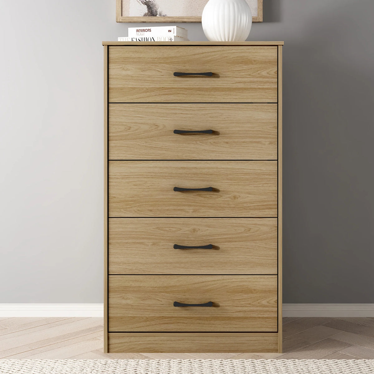 White 5 Drawer Dresser L76193