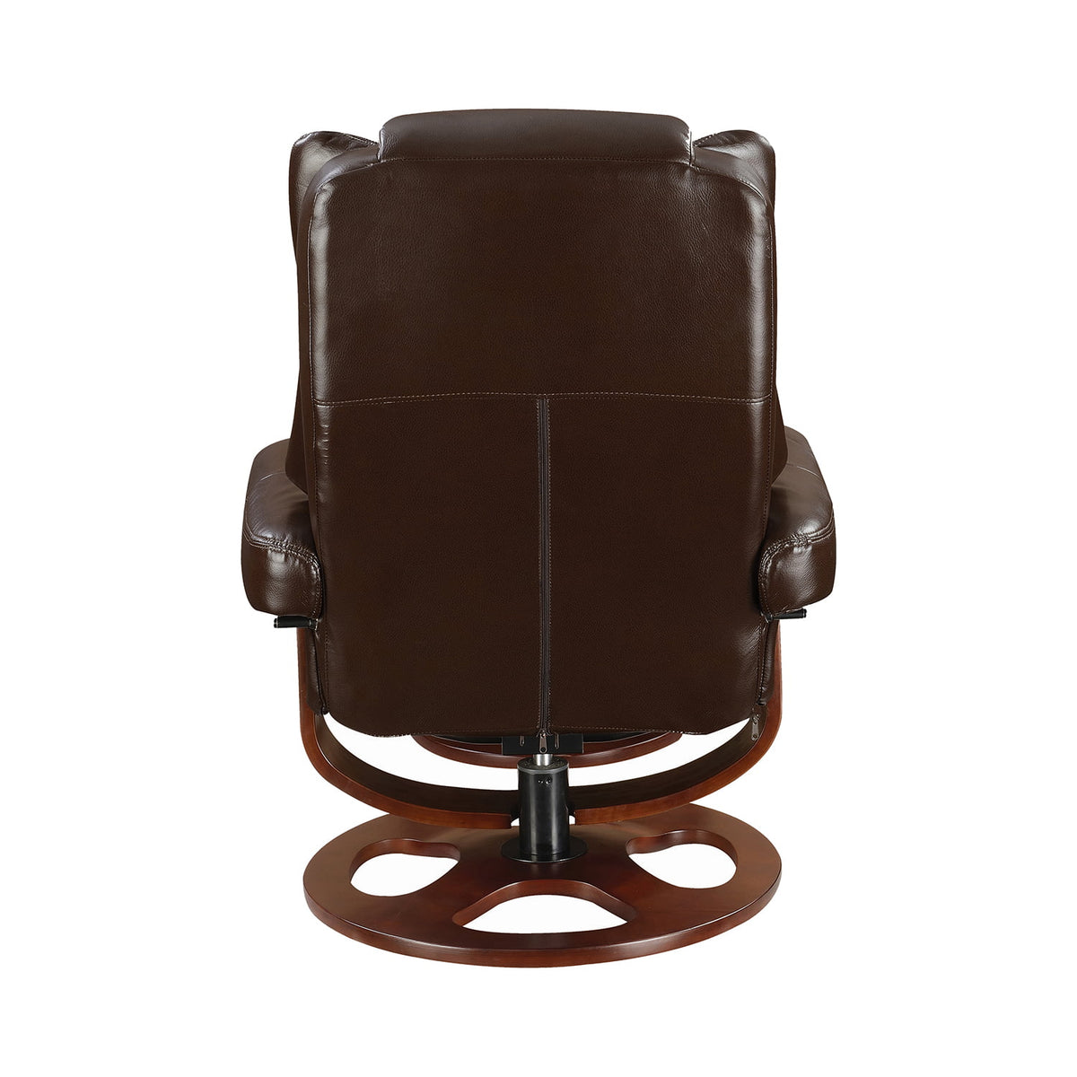 Upholstered Reclining Chair with Ottoman Brown R418