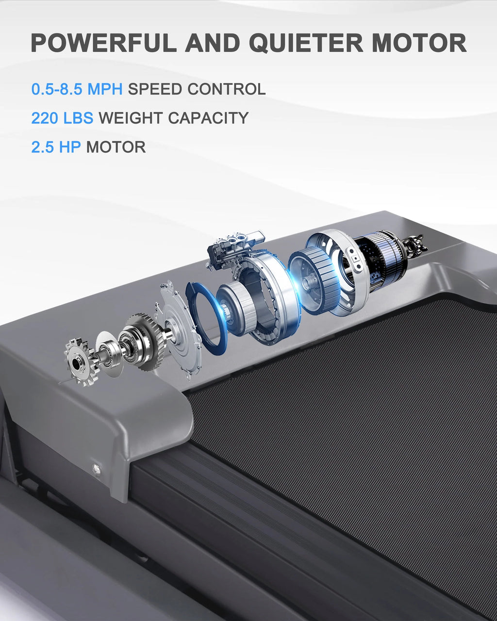 Auto Treadmill with 12% and Bluetooth Speaker, 17.5 Wide Running Belt, 2.5 HP Motor D989