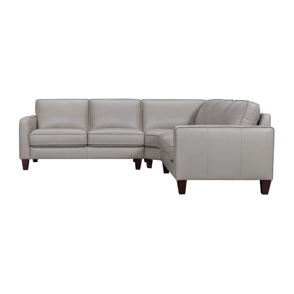 Greige Leather Sectional Sofa O197619