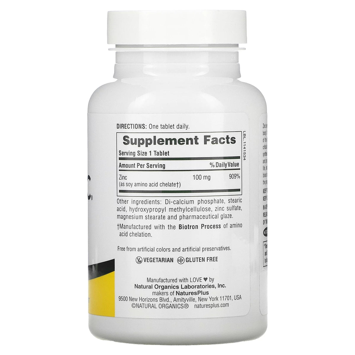 90 Tablets 100 mg Zinc V2441