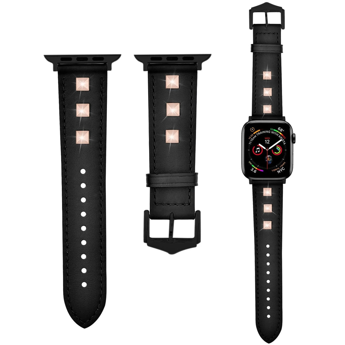 Leather Dress Watch Band 4Pack Assorted Colors S9075