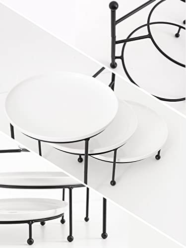 3 Tiered Serving Stand with White Porcelain Plates P873830
