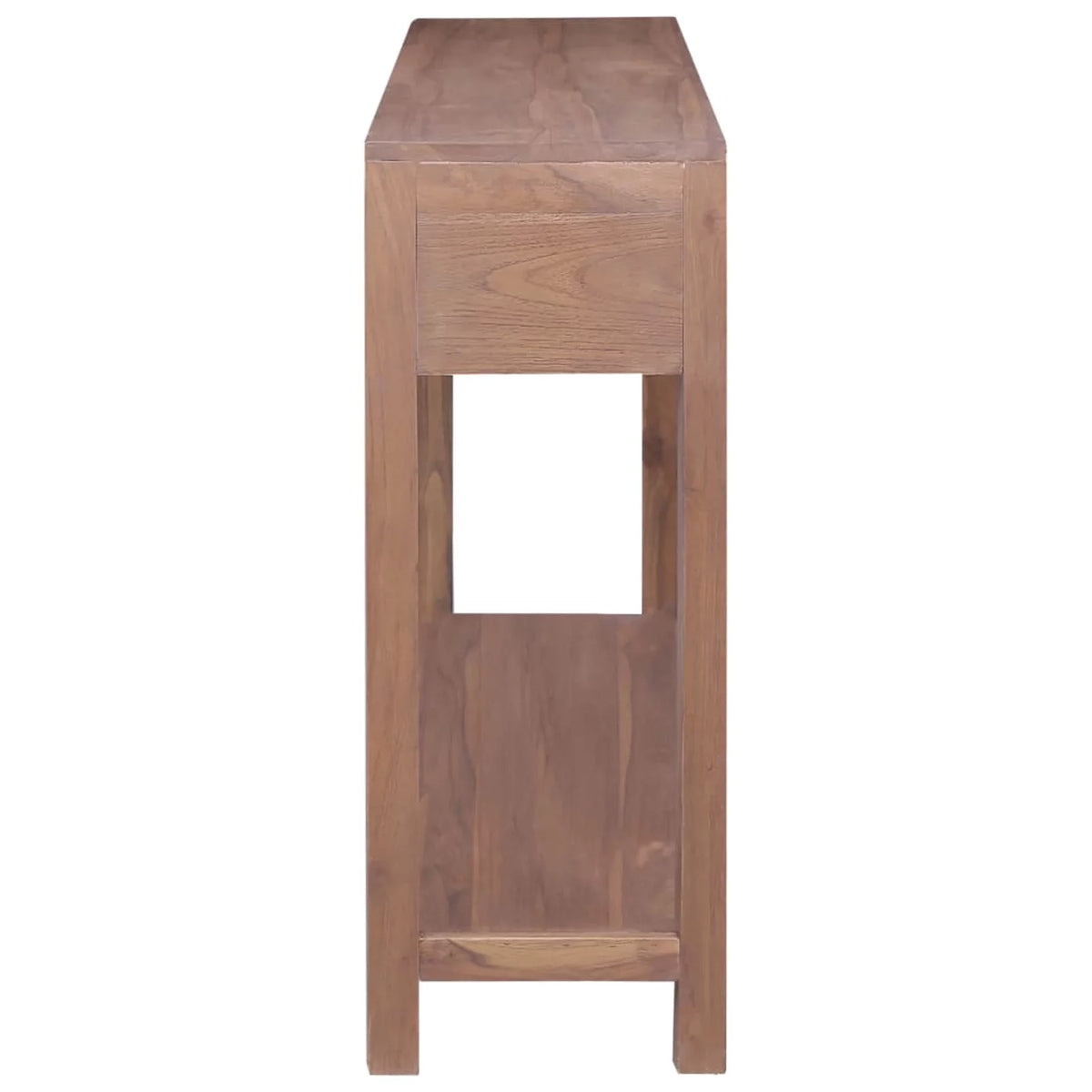 Console Table with 3 Storage Drawers and Bottom Shelf Teak Wood N69521